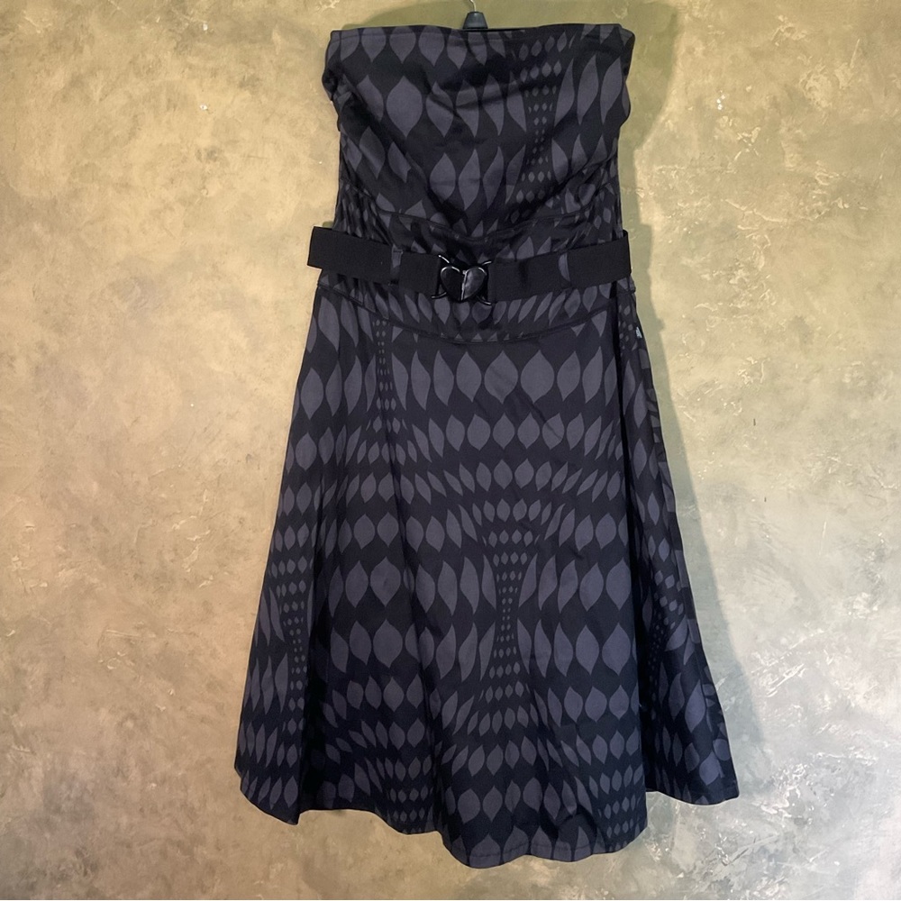 DEPT. Strapless A-Line Dress Heart Buckle Belt Emo Punk Grunge LBD Large